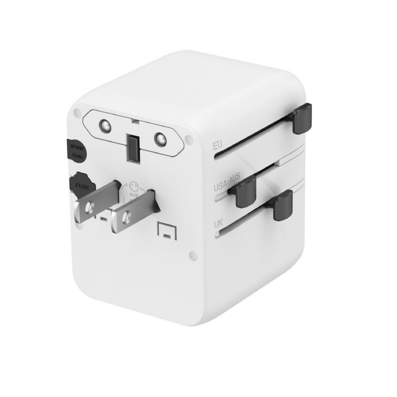 Gembird Universal travel power adapter | TPA-1A2C20-01-W | 20 W | Travel Adapter