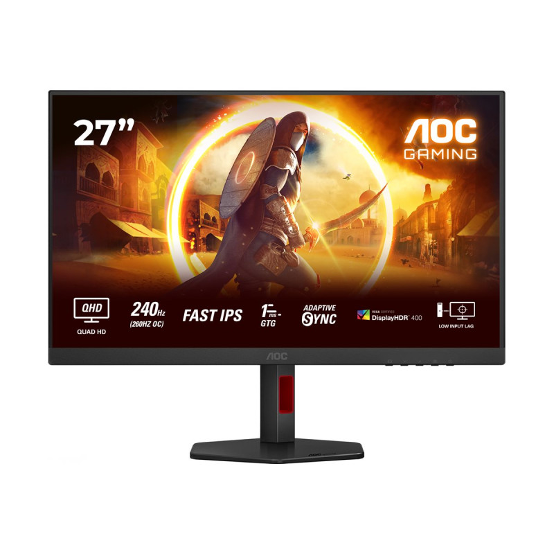 AOC Q27G4ZR | 27 " | Fast IPS | QHD | 16:9 | 240 Hz | 1 ms | 2560 x 1440 pixels | 400 cd/m | HDMI ports quantity 2 | Black