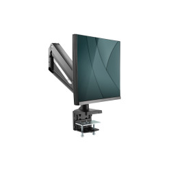 Digitus Desk Mount | Universal Single Monitor Mount with Gas Spring and Clamp Mount | Adjustable Height, Rotate, Tilt, Swivel | 