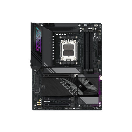 Gigabyte X870E A ELITE WIFI7 | Processor family AMD | Processor socket AM5 | DDR5 | Supported hard disk drive interfaces SATA, M