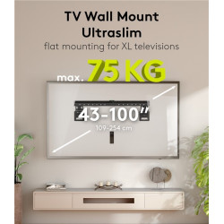 Goobay Wall mount | Ultraslim TV Wall Mount Basic FIXED (XL) | 43-100 " | Black