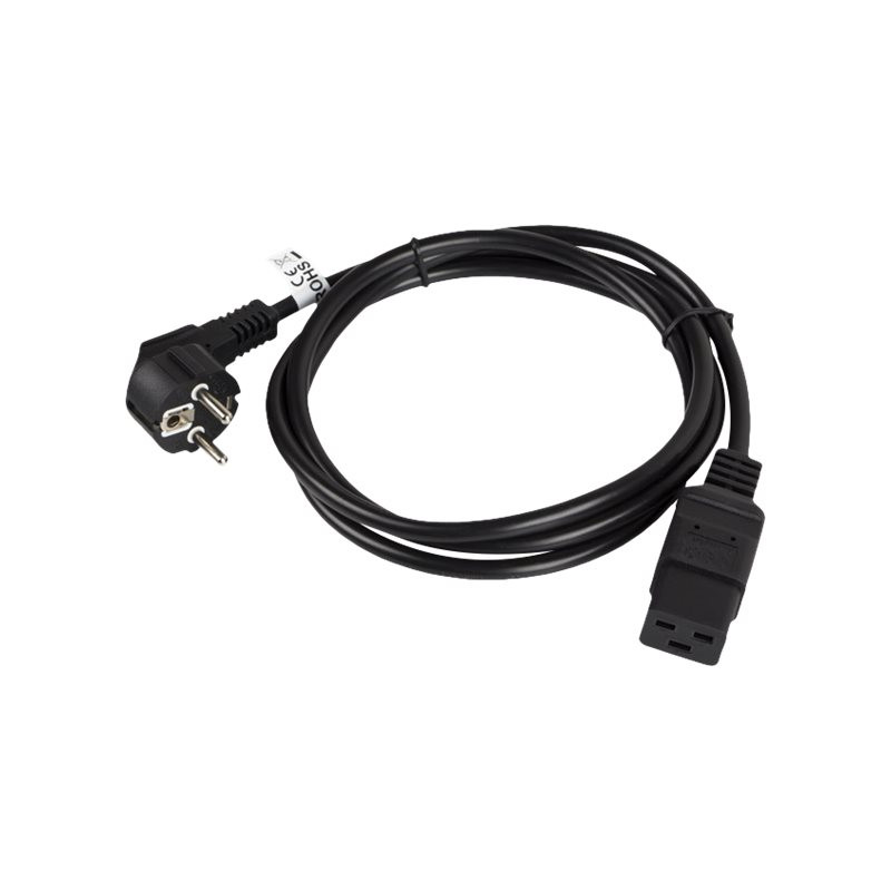 Lanberg CEE 7/7- IEC 320 C19 power cord 1.8m 16A VDE, black | Lanberg