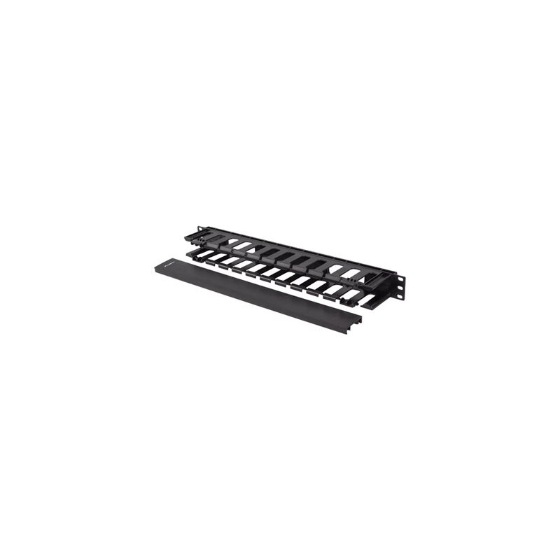 Lanberg 19" Cable managmement 1U, Type A, Plastic, Black | Lanberg