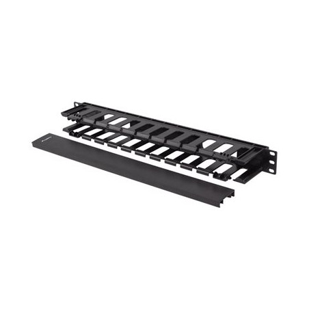 Lanberg 19" Cable managmement 1U, Type A, Plastic, Black | Lanberg