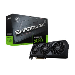 MSI GeForce RTX 5080 16G SHADOW 3X OC Bulk Pack | NVIDIA | 16 GB | GeForce RTX 5080 | GDDR7 | HDMI ports quantity 1 | PCI Expres