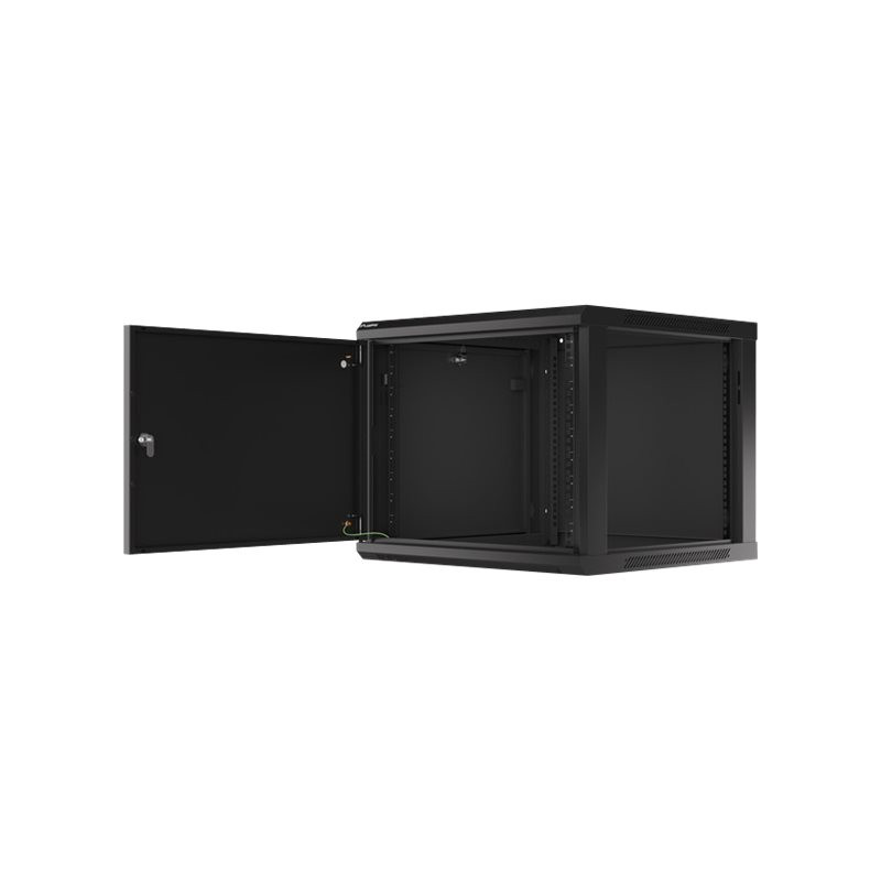 Lanberg | Rack cabinet 19" wall-mount 9U/600x600 (flat pack) for self-assembly with metal door | WF01-6609-00B | Black