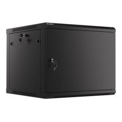 Lanberg | Rack cabinet 19" wall-mount 9U/600x600 (flat pack) for self-assembly with metal door | WF01-6609-00B | Black