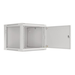 Lanberg | Rack cabinet 19" wall-mount 9U/600x600 (flat pack) for self-assembly with metal door | WF01-6609-00S | Grey