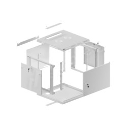 Lanberg | Rack cabinet 19" wall-mount 9U/600x600 (flat pack) for self-assembly with metal door | WF01-6609-00S | Grey