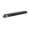Lanberg Power Distribution Unit (PDU) 19" 1U 16A 2m 8x French Outlets | PDU-08E-0200-BK