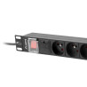 Lanberg Power Distribution Unit (PDU) 19" 1U 16A 2m 8x French Outlets | PDU-08E-0200-BK