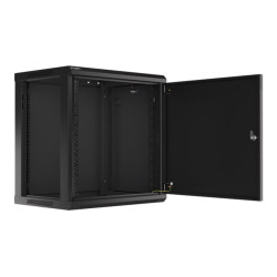 Lanberg | Rack cabinet 19" wall-mount 12U/600x450 for self-assembly with metal door (flat pack) | WF01-6412-00B | Black