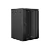 Lanberg | Rack cabinet 19" wall-mount 18U/600x600 (flat pack) with glass door | WF01-6618-10B | Black