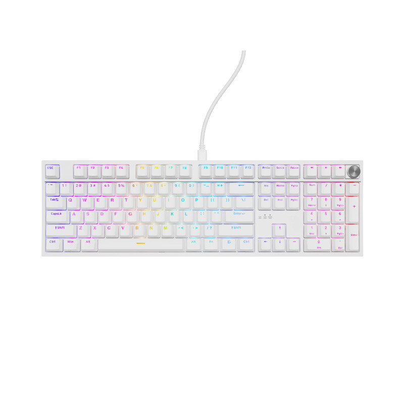 Genesis Thor 404 | Mechanical Gaming Keyboard | Wired | US | White | USB | Gateron Yellow Pro