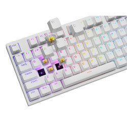 Genesis Thor 404 | Mechanical Gaming Keyboard | Wired | US | White | USB | Gateron Yellow Pro