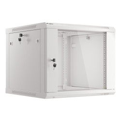 Lanberg | Rack cabinet 19" wall-mount 9U/600x600 (flat pack) with glass door | WF01-6609-10S | Grey