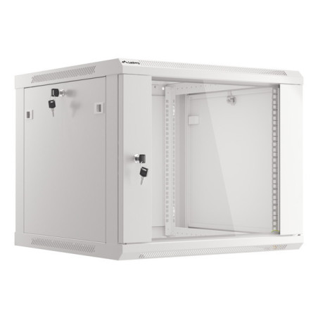 Lanberg | Rack cabinet 19" wall-mount 9U/600x600 (flat pack) with glass door | WF01-6609-10S | Grey