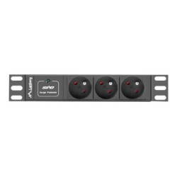 Lanberg Power Distribution Unit (PDU) 10" 1U 16A 2m 3x French Outlets | PDU-03E-0200-BK