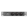 Lanberg Power Distribution Unit (PDU) 10" 1U 16A 2m 3x French Outlets | PDU-03E-0200-BK