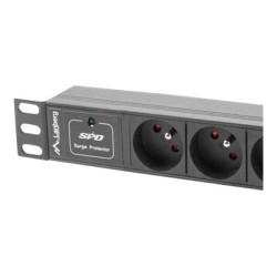 Lanberg Power Distribution Unit (PDU) 10" 1U 16A 2m 3x French Outlets | PDU-03E-0200-BK