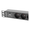 Lanberg Power Distribution Unit (PDU) 10" 1U 16A 2m 3x French Outlets | PDU-03E-0200-BK