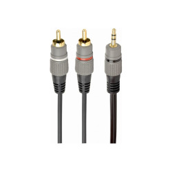 Cablexpert 3.5 mm stereo plug to 2xRCA plugs, gold-plated connectors, 1.5 | CCA-352-1.5M