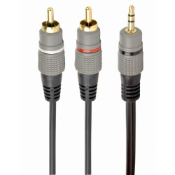 Cablexpert 3.5 mm stereo plug to 2xRCA plugs, gold-plated connectors, 1.5 | CCA-352-1.5M