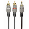 Cablexpert 3.5 mm stereo plug to 2xRCA plugs, gold-plated connectors, 1.5 | CCA-352-1.5M
