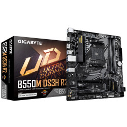 Gigabyte B550M DS3H R2 | Processor family AMD | Processor socket AM4 | DDR4 DIMM | Supported hard disk drive interfaces SATA, M.