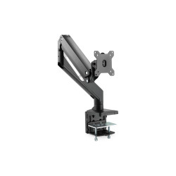 Digitus Desk Mount | Universal Single Monitor Mount with Gas Spring and Clamp Mount | Adjustable Height, Rotate, Tilt, Swivel | 