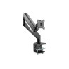 Digitus Desk Mount | Universal Single Monitor Mount with Gas Spring and Clamp Mount | Adjustable Height, Rotate, Tilt, Swivel | 
