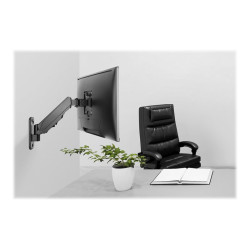 Digitus Wall mount | DA-90396 | Adjustable Height, Rotate, Tilt | 17-32 " | Maximum weight (capacity) 8 kg | Black