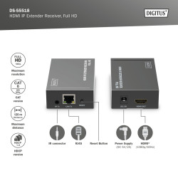 Digitus | HDMI IP Extender Receiver, Full HD | DS-55518