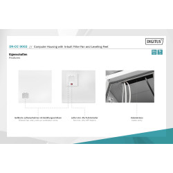 Digitus Computer housing with in-built filter fan and levelling feet | DN-CC 9002 | Light grey