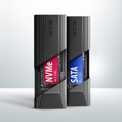 AXAGON USB-C 10Gbps - M.2 NVMe and SATA SSD THIN SCREWLESS box | EEM2-GTS2