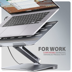 AXAGON Desk Mount | HMC-STND USB-C 5Gbps Stand and Hub 7in1 | Adjustable Height, Tilt | 10-16 " | Aluminum