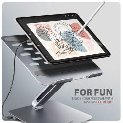 AXAGON Desk Mount | HMC-STND USB-C 5Gbps Stand and Hub 7in1 | Adjustable Height, Tilt | 10-16 " | Aluminum