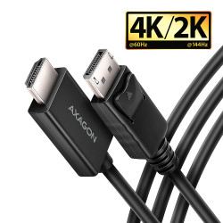 AXAGON Active cable RVD-HI20C2 | DisplayPort to HDMI | 1.8 m