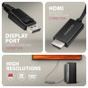 AXAGON Active cable RVD-HI20C2 | DisplayPort to HDMI | 1.8 m