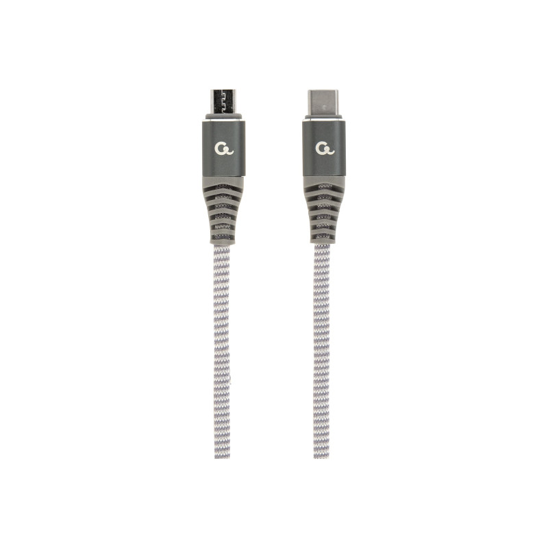 Cablexpert | Premium cotton braided USB Type-C to micro-USB charging and data cable, 1.5 m | CC-USB2B-CMMBM-1.5M