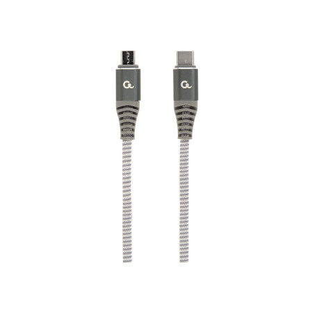 Cablexpert | Premium cotton braided USB Type-C to micro-USB charging and data cable, 1.5 m | CC-USB2B-CMMBM-1.5M