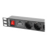 Lanberg Power Distribution unit (PDU) 19" 1U 16A 2m 7X Schuko oulets | PDU-07F-0200-BK