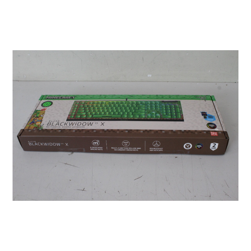 SALE OUT. Razer BlackWidow V4 X (Green Switch) - Minecraft Ed. - US Layout | Razer BlackWidow V4 X | Gaming keyboard | Wired | U