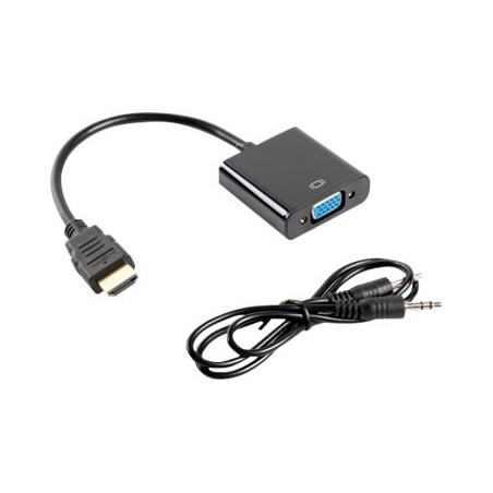 Lanberg HDMI, Mini Jack 3.5 mm, VGA Adapter | AD-0017-BK | 20 m