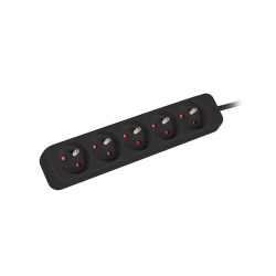 Lanberg Cable Power Strip, 5X French Outlets Quality-Grade Copper, 1.5 m | PS0-05E-0150-BK