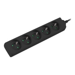 Lanberg Cable Power Strip, 5X French Outlets Quality-Grade Copper, 3 m | PS0-05E-0300-BK