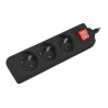Lanberg Cable Power Strip, 3X French Outlets with Switch, Quality-Grade Copper, 3 m | PS1-03E-0300-BK