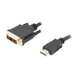 Lanberg HDMI to DVI-D Cable, Single Link with Gold-Plated Connectors | CA-HDDV-10CC-0018-BK | HDMI to DVI-D | 1.8 m