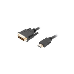 Lanberg HDMI to DVI-D Cable, Single Link with Gold-Plated Connectors | CA-HDDV-10CC-0018-BK | HDMI to DVI-D | 1.8 m