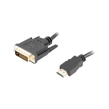 Lanberg HDMI to DVI-D Cable Dual Link with Gold-Plated 4K Connectors | CA-HDDV-20CU-0018-BK | HDMI to DVI-D | 1.8 m